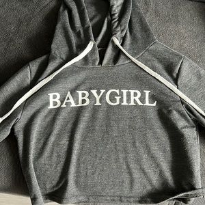 Size small cropped sweatshirt with saying “BABYGIRL”